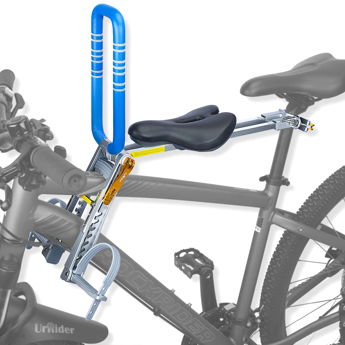 UrRider Child Bike Seat, Front Mount Kids Bike Seat,Fit Mountain Bikes, Cruiser Bikes, Folding Bikes, Ultra Light,Portable, Tool-Free,