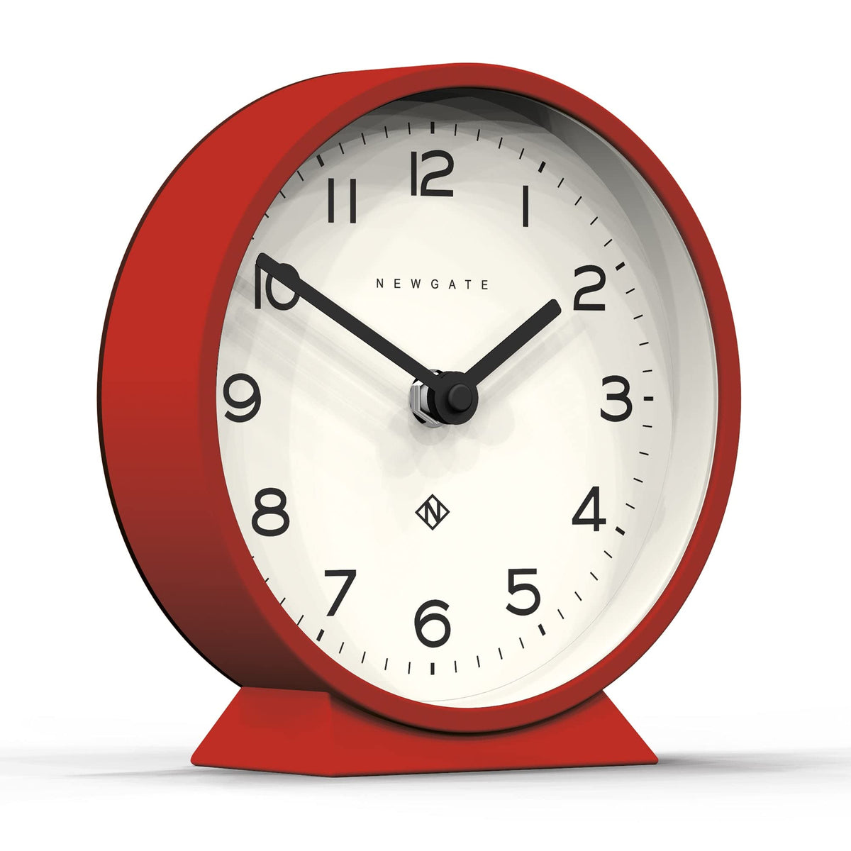 NEWGATE M Mantel Silent Sweep Mantel Clock - 'No Tick' - A Modern Mantelpiece Clock - Small Clock - Mantel Clocks - Minimalist Dial - (Red)