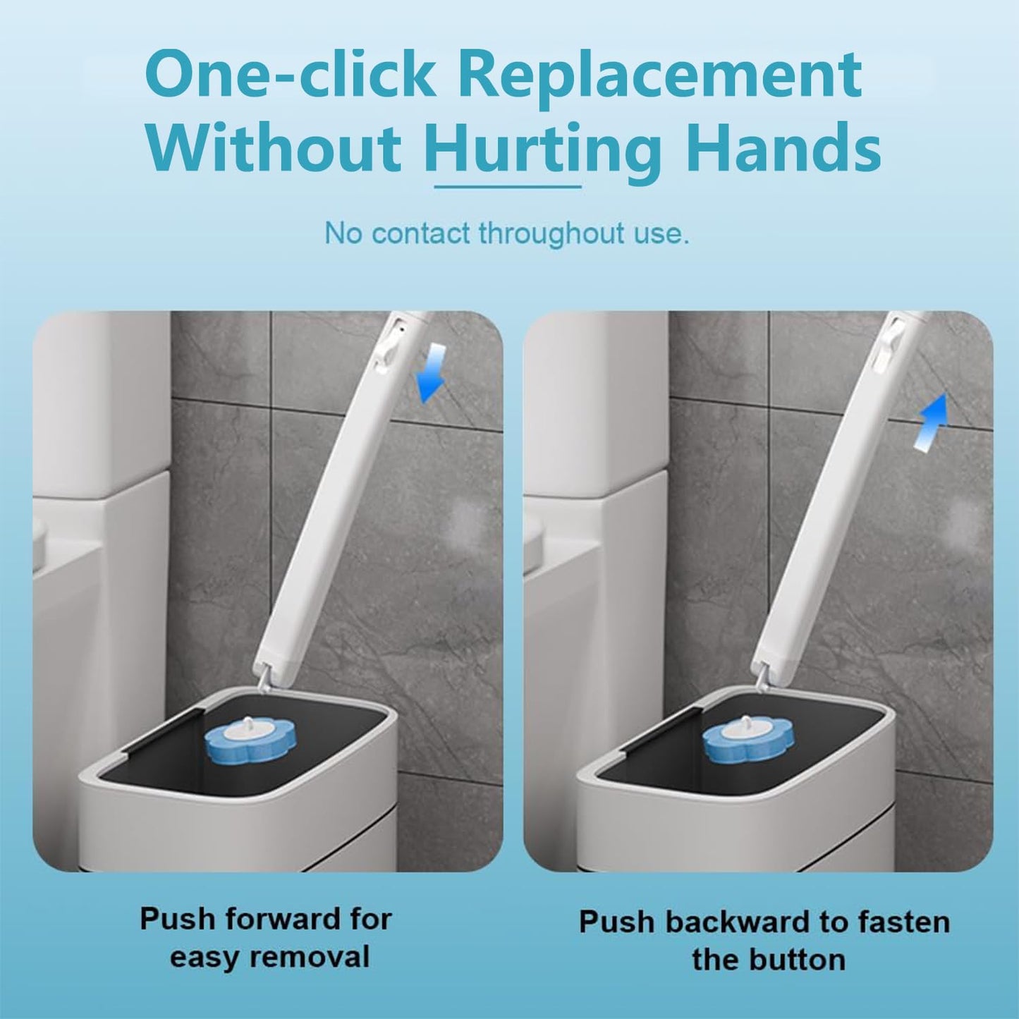 Disposable Toilet Brush 2Pack with 24 Refill Sponges, Wall Mounted Toilet Cleaning Wand System with Holder for Bathroom, Sink, Bathtub