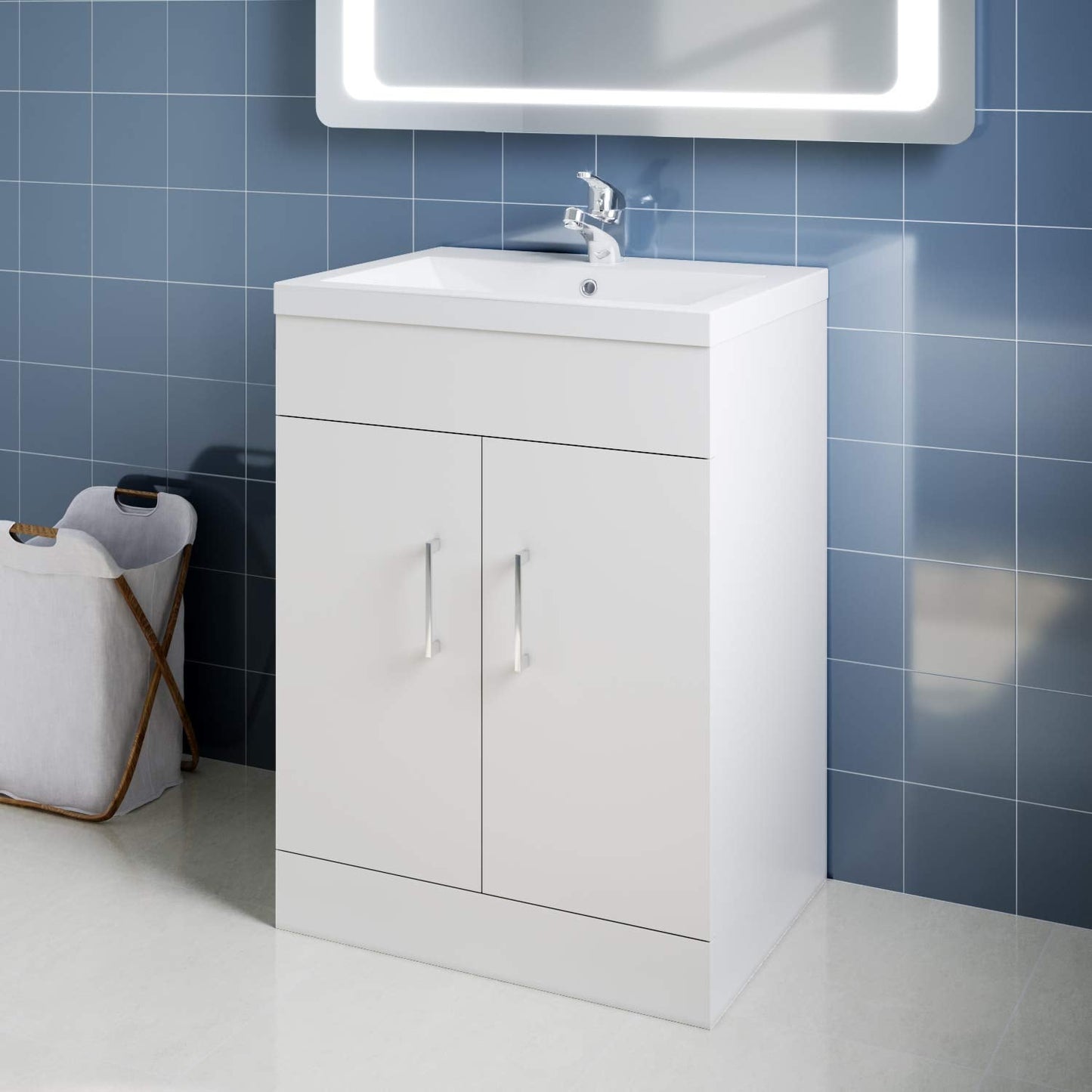 ELEGANT Premium 595m Vanity Sink Unit with Vitreous Basin