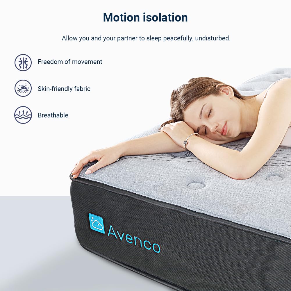 Avenco 8.5 Inch 4FT Pocket Sprung Hybrid Mattress, Firm Feel Small Double Mattress