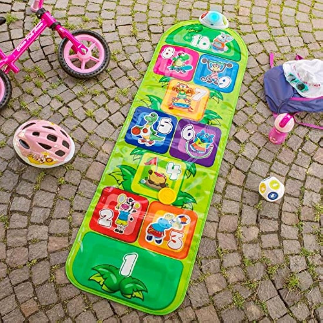 Chicco Jump & Fit Kids Playmat, Electronic and Interactive Game with Lights and Sounds, Hopscotch Game for Home, 2 Play Modes, 150 cm - Kids Toys Ages 2-5, 00009150000000