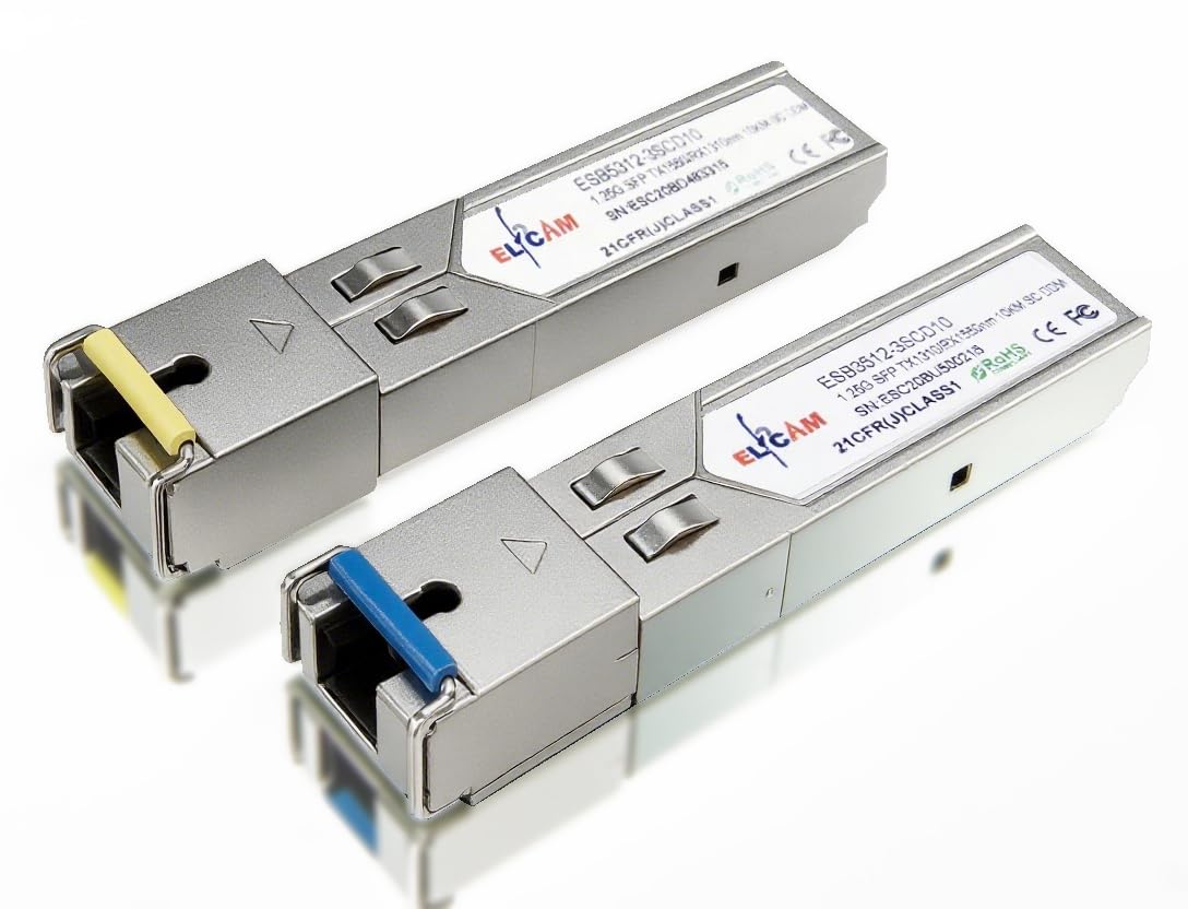 Elfcam? - 1-Piar 1.25G SFP Module Single Mode with The Fiber Optic Port SC/UPC Singlemode, DDM 10km, Compatible with Cisco et Open Switch