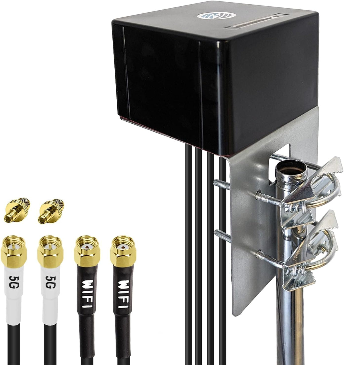 Maswell Combo 2X2 MIMO Antenna, Up to 6dBi, Omni 600-8000MHz, MIMO WiFi and MIMO 3G 4G LTE 5G for Hotspots, Routers, Gateways, Vodafone, EE, O2, Three