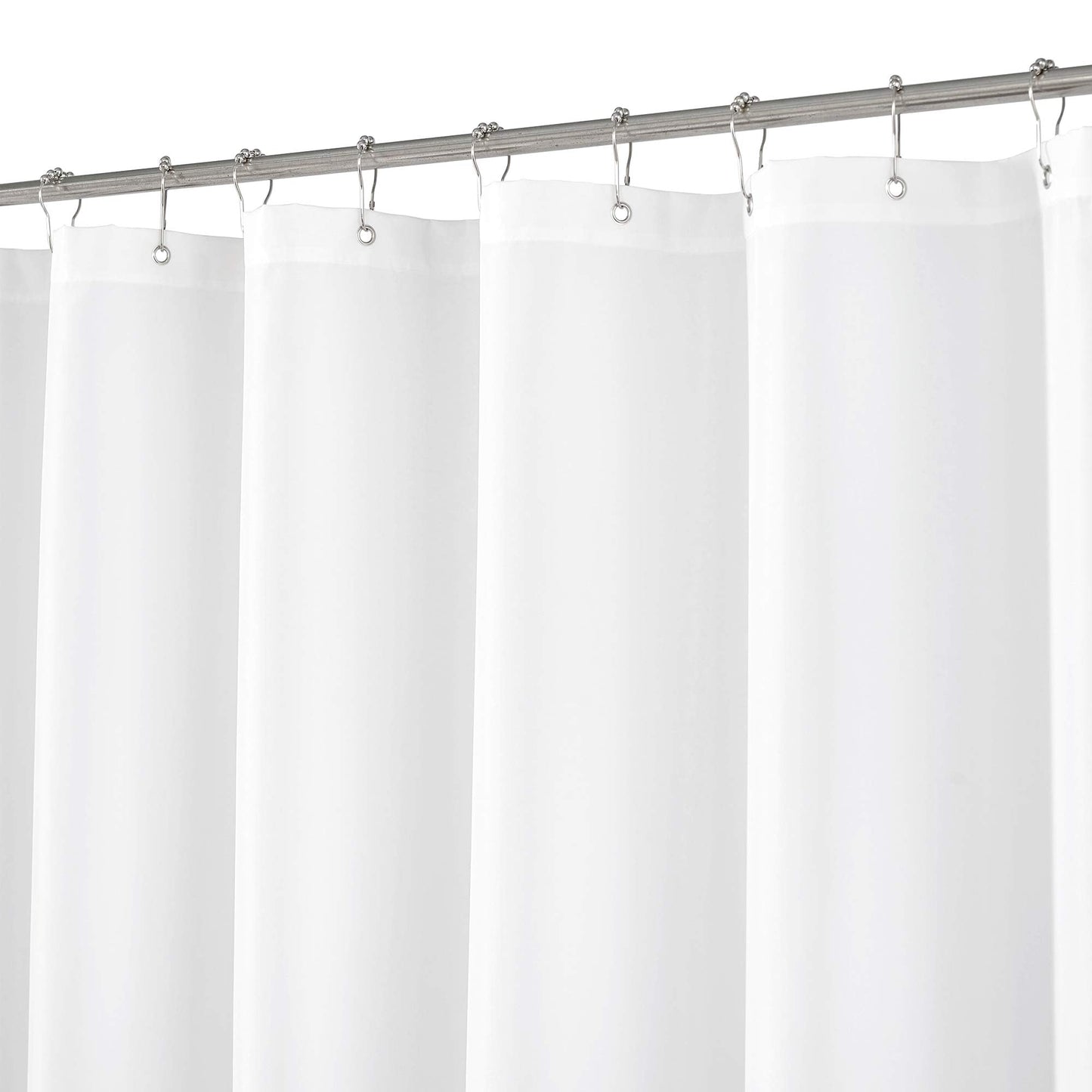 N&Y HOME Extra Long Shower Curtain or Liner 72" W x 108" H - Hotel Quality, Washable Fabric, White Bathroom Curtains with Grommets, 72x108