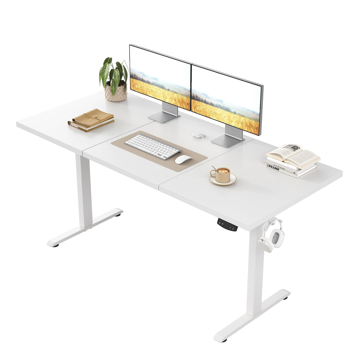 Klicelor Electric Standing Desk, 2 Memory Buttons for stand & sit, 120x60