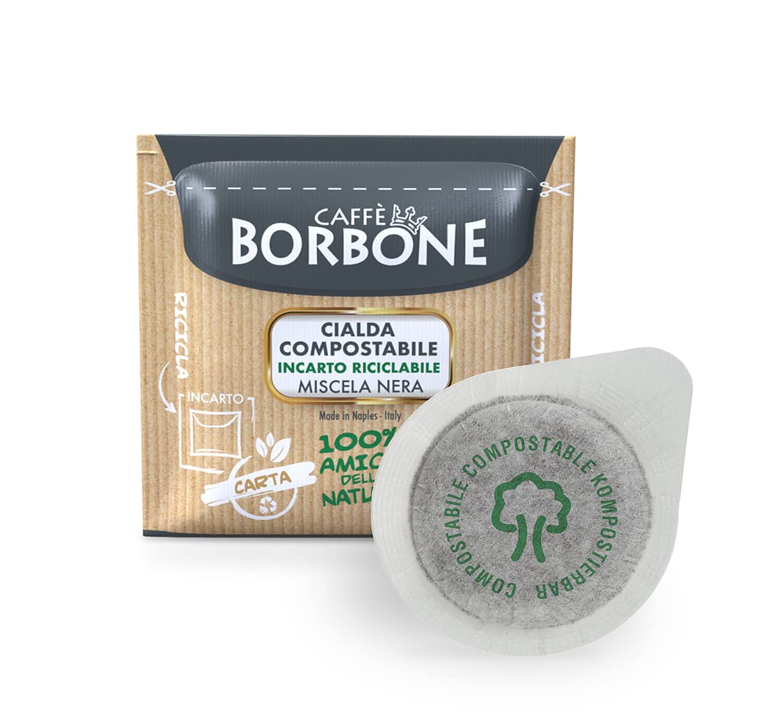 Caff? Borbone Compostable Pod, Black Coffee Blend - 100 Pads - Compatible with ESE System Paper Pads 44 mm