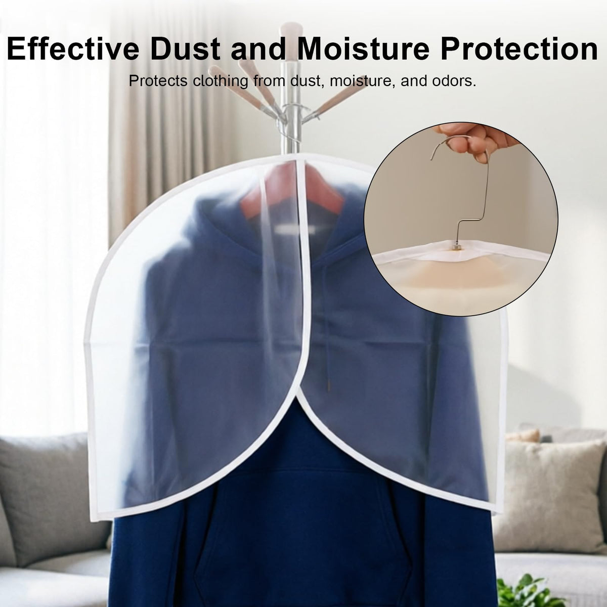 LNSYSNS 10 Pcs Clothes Covers Protector Bags 60 × 28 cm, Waterproof