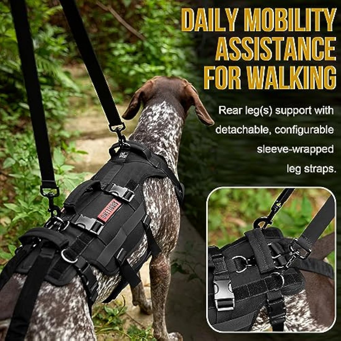 OneTigris Dog Lift Harness for Large Dogs, Dog Support Sling for Back Legs, DOG Lifter with Handles Invictus Multifunctional Mobility Assistance Vest Hip Support Brace