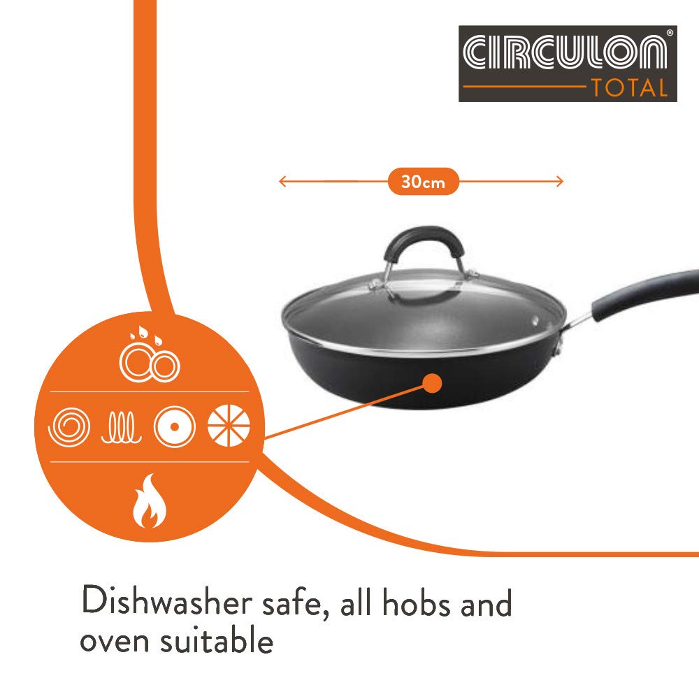 Circulon Total Hard Anodised Skillet Cvd 31Cm, Black
