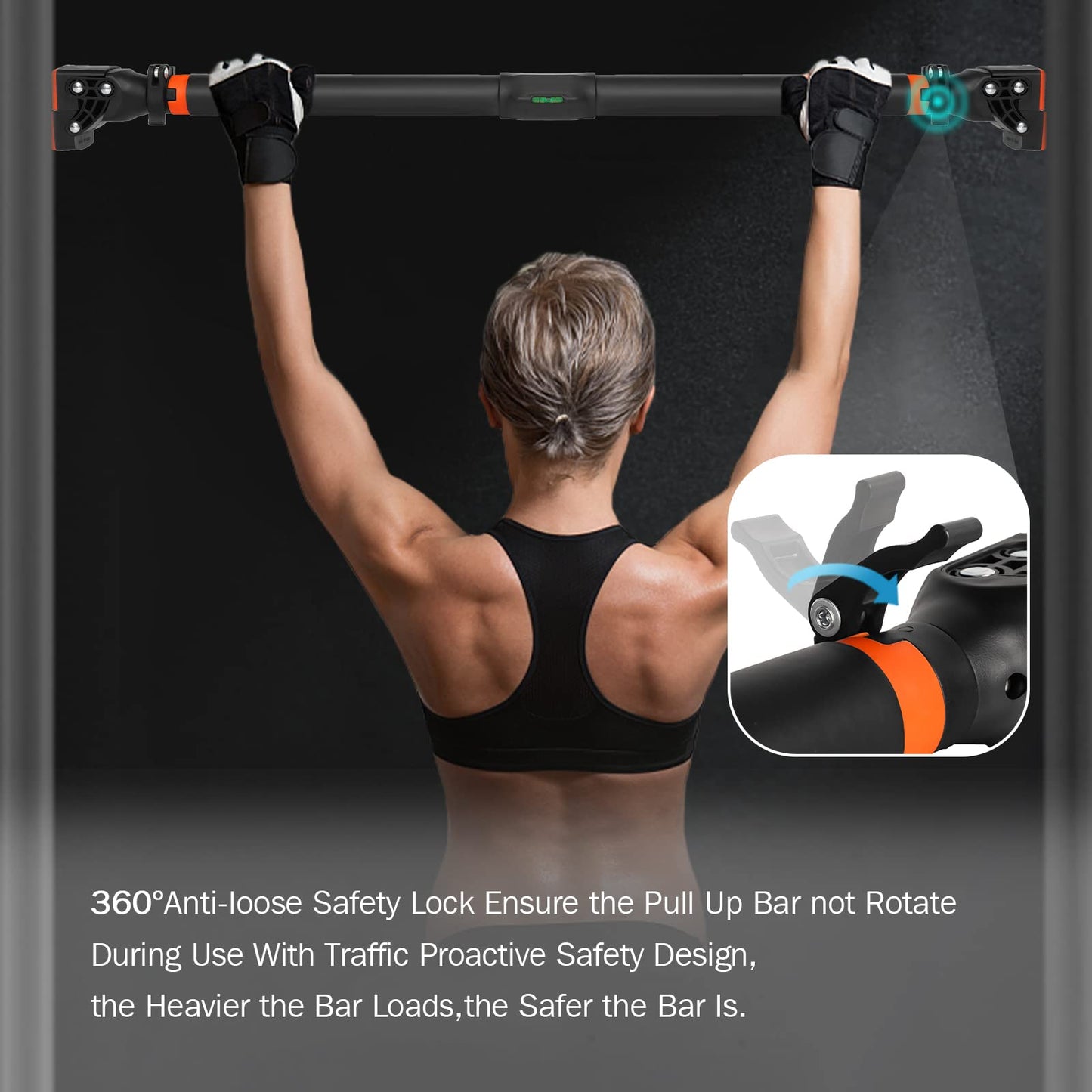 Pull Up Bar for Doorway, AETKFO Chin Up Bar Strength Training Pull-Up Bars Adjustable Upper Body Trainer Workout Bar Door Fitness Exercise Gym