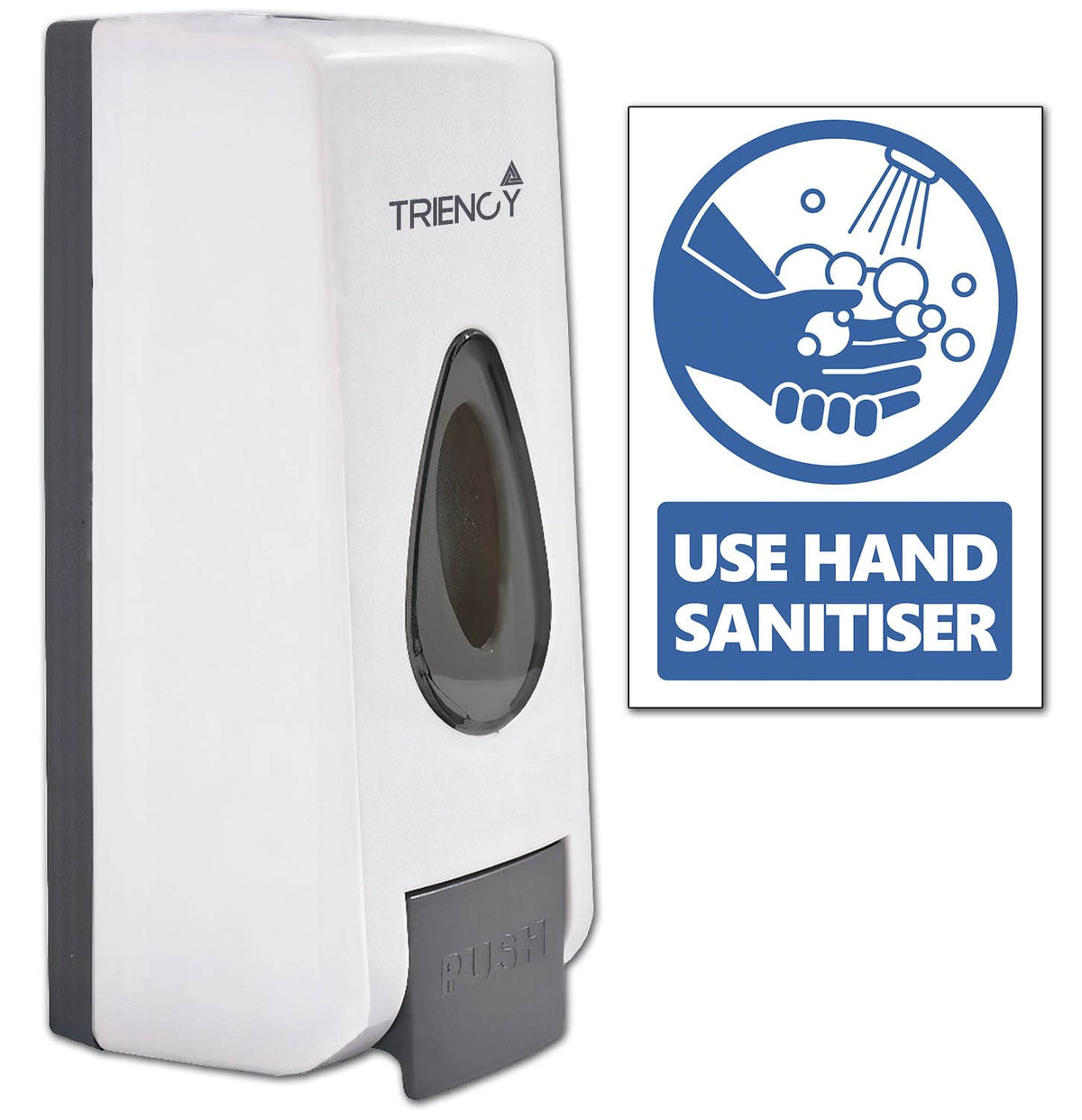 TRIENCY Soap Dispenser, Hand Sanitizer Dispenser Wall Mounted Manual 320ml, Hand Sanitiser Dispenser, Hand Wash, Hand Gel Dispenser, Bathroom Shower