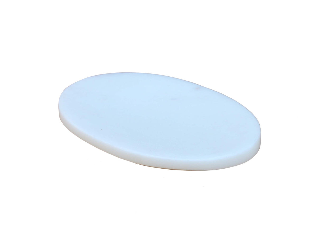 KLEO Marble Stone Soap Dish Soap Holder Bath Accessories Bathroom Accessories - Oval - White
