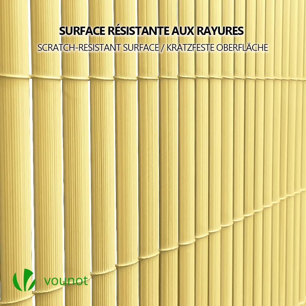 VOUNOT PVC Privacy Screening Fence 80 x 500 cm, Double Reinforced Struts Privacy Protection for Garden, Balcony and Terrace, Wind and Sun Protection