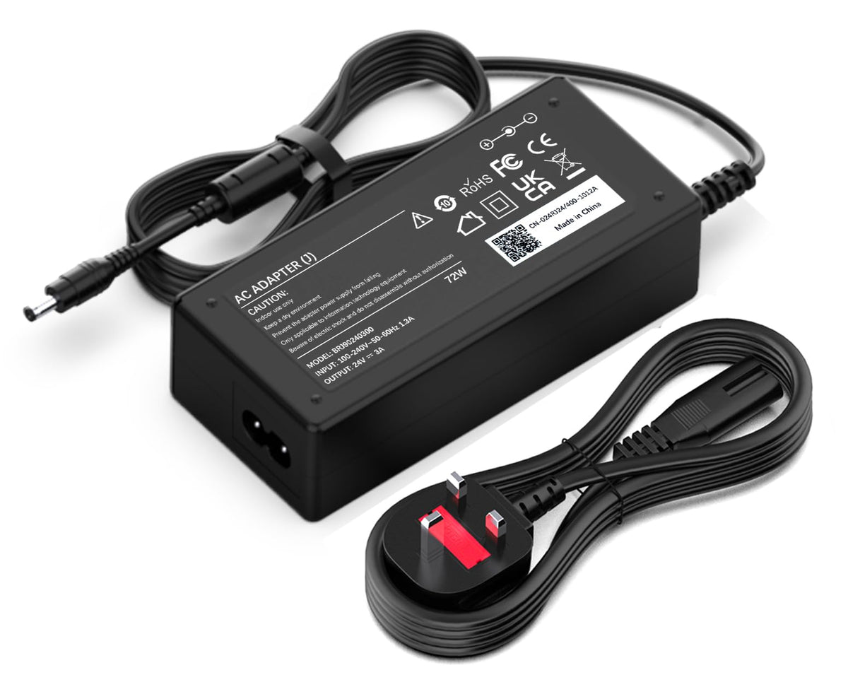 24V Power Supply Charger Compatible with Logitech Racing Wheel G920 G923 G940 G29 G27 G25, PS3 Xbox 360, FUJITSU Scanner FI-6130 FI-6140, DC 24V 2A 3A