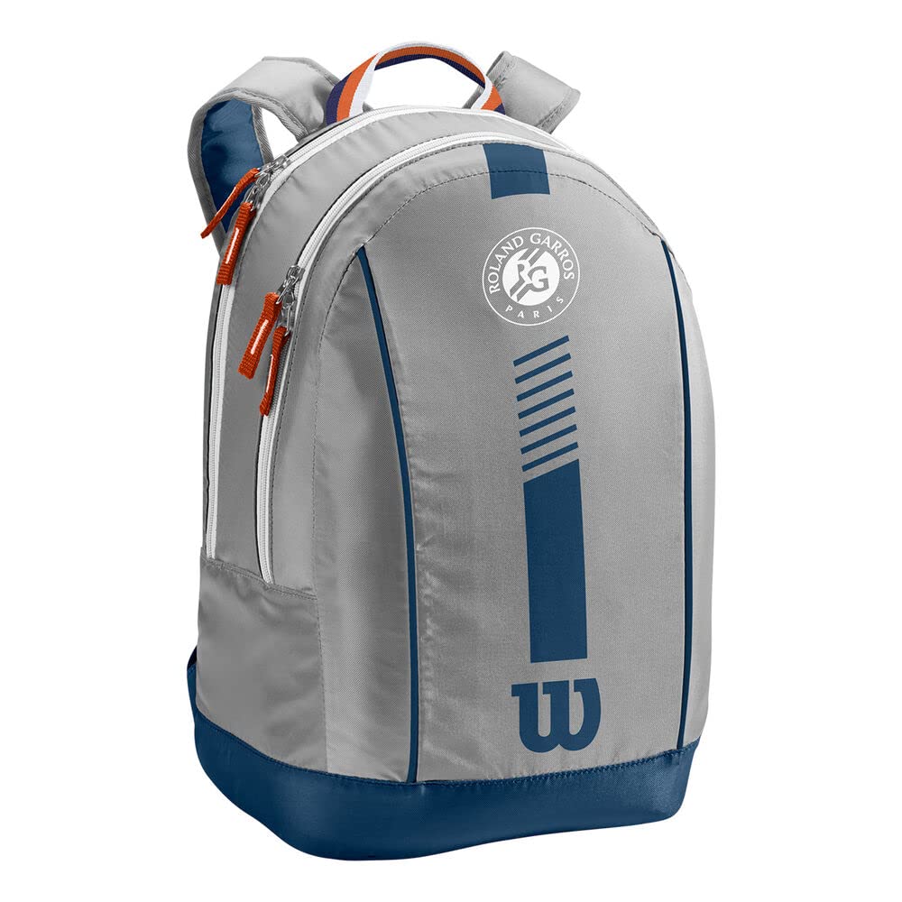 Wilson Youth Tennis Team Backpack, Roland Garros Design, For up to 2 Rackets, Polyester, Grey