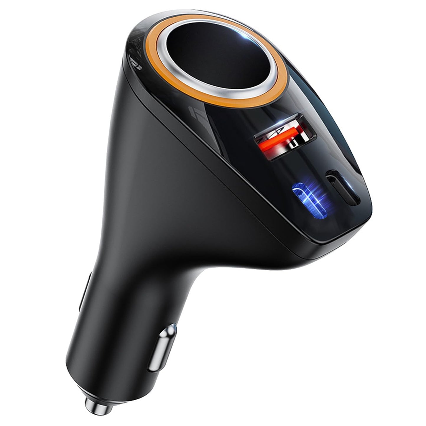 4 in 1 USB C Car Charger, 170W Multi USB Cigarette Lighter Adapter, Socket Splitter with 3 USB Ports, 12V/24V Dual USB Type C PD Fast Car Charger