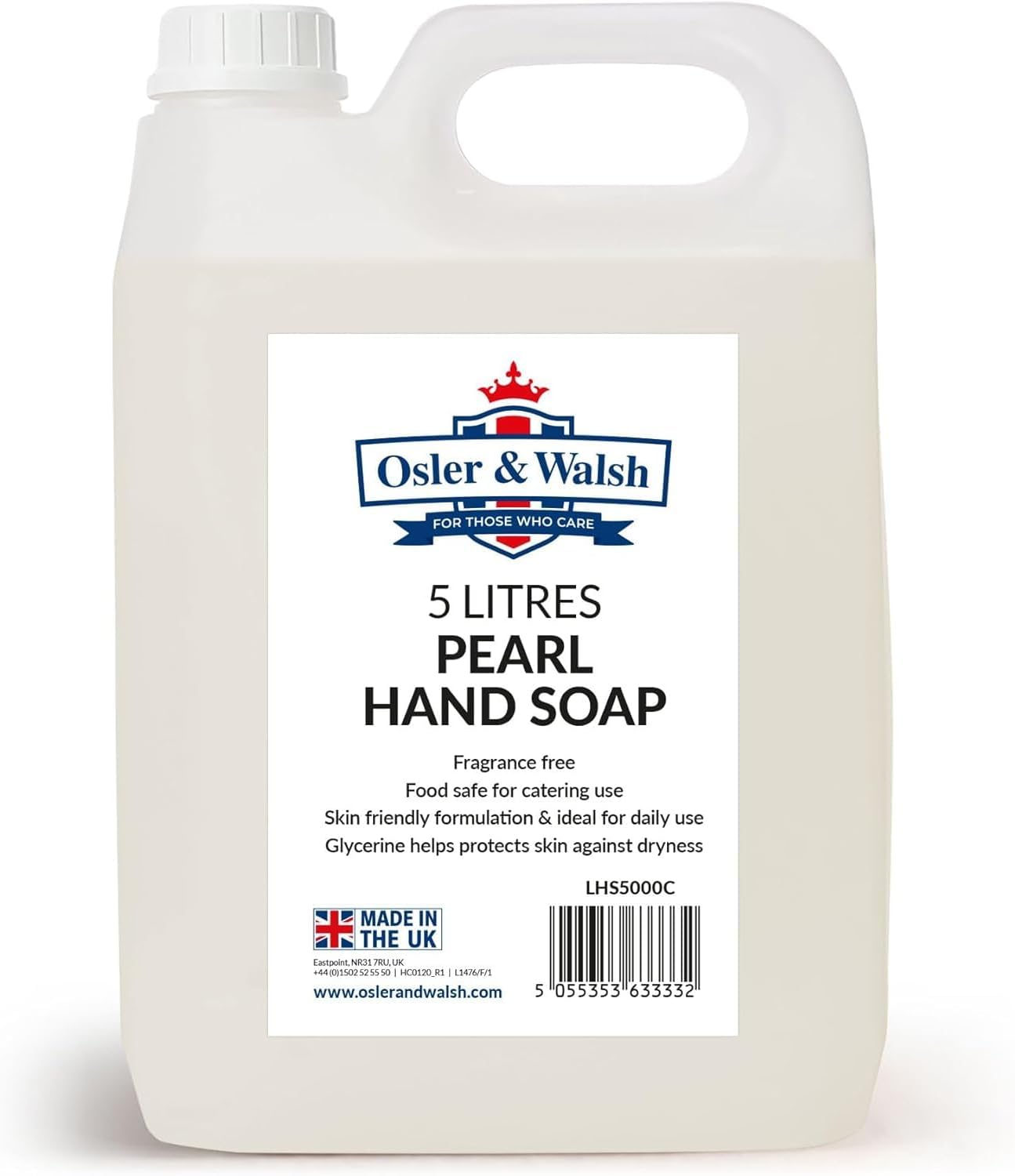 Osler & Walsh 5 Litre Pearl Hand Soap, New