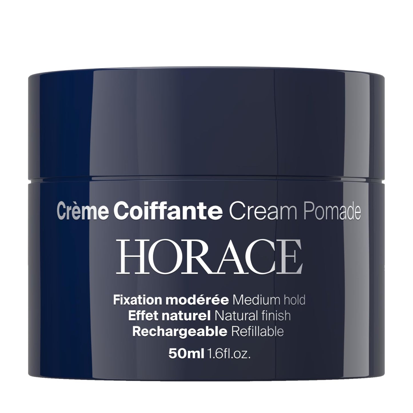 HORACE Cream Pomade - Medium Hold Hair Styling Cream for Natural Finish and Easy Rinse - Refillable Cream Jar - Contains Natural Ingredients - No