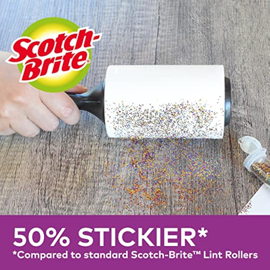 Scotch-Brite Pet Extra Sticky Lint Roller Refill, 48 sheets - Designed for Pet Hair, Easy Tear Sheets, Safe on Fabrics, Black, White