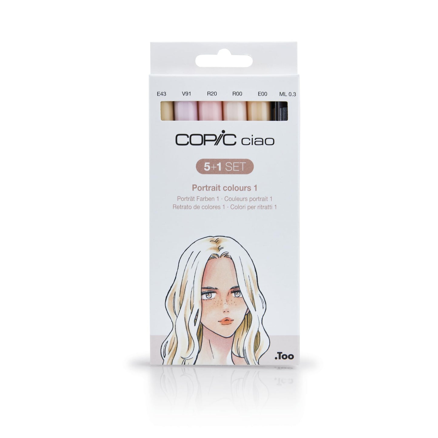 Copic Ciao Coloured Marker Pen - 5+1 Set Portrait 1, For Art & Crafts, Colouring, Graphics, Highlighter, Design, Anime, Professional & Beginners, Art