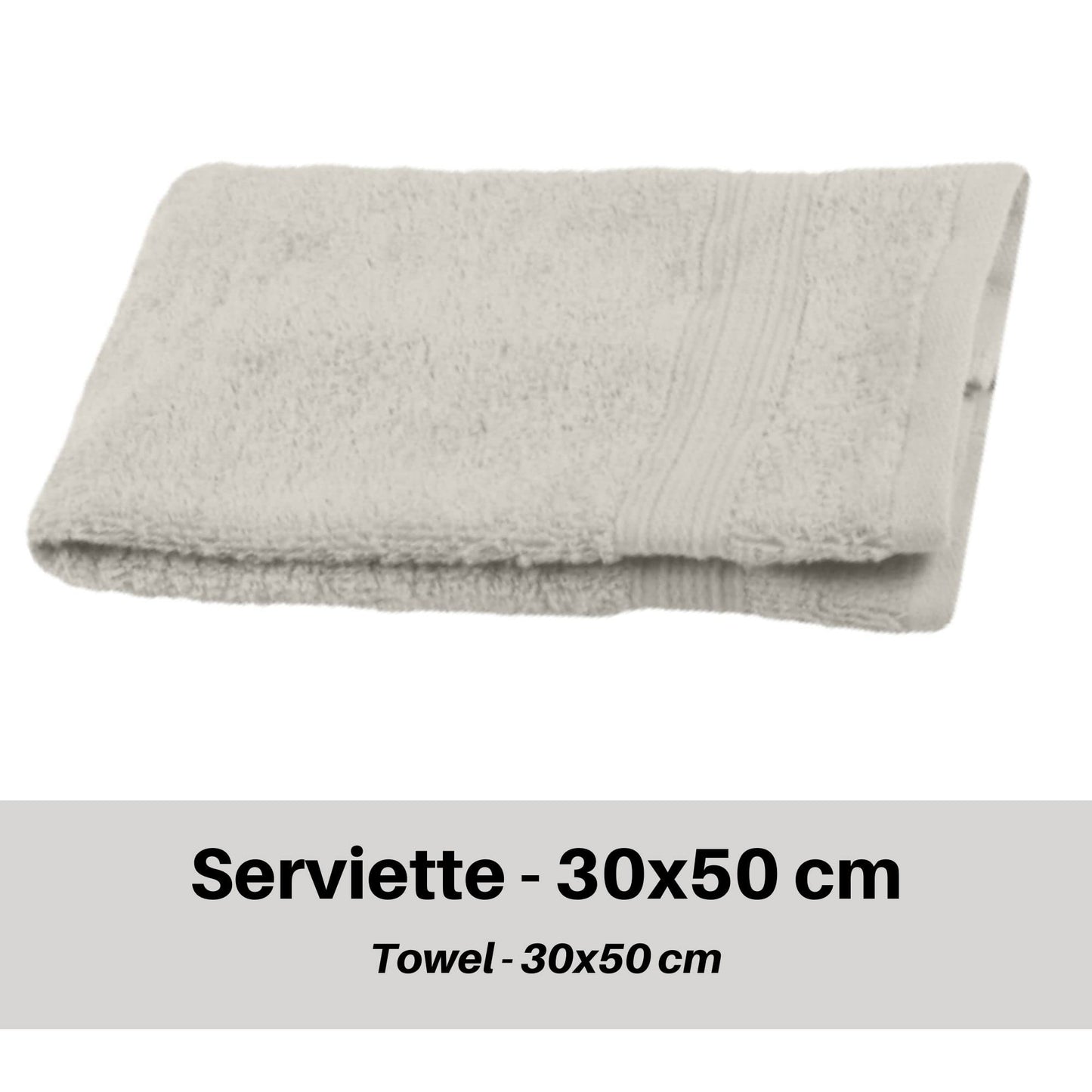 Stof - Bath Towel - Size 30 x 50 cm - 100% Organic Cotton - Linen Colour - Lagoon Model - Bath Linen - Wash at 40 cm