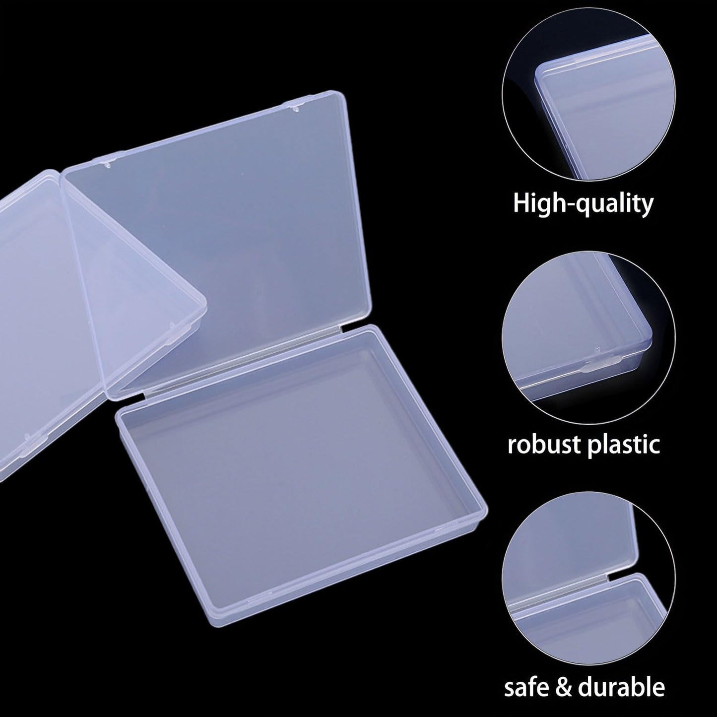 Nybrax 8 PCS Plastic Containers with Lids Plastic Drawers Storage Drawers Square Empty Clear Plastics Storage Containers Box Case with Lids for Small