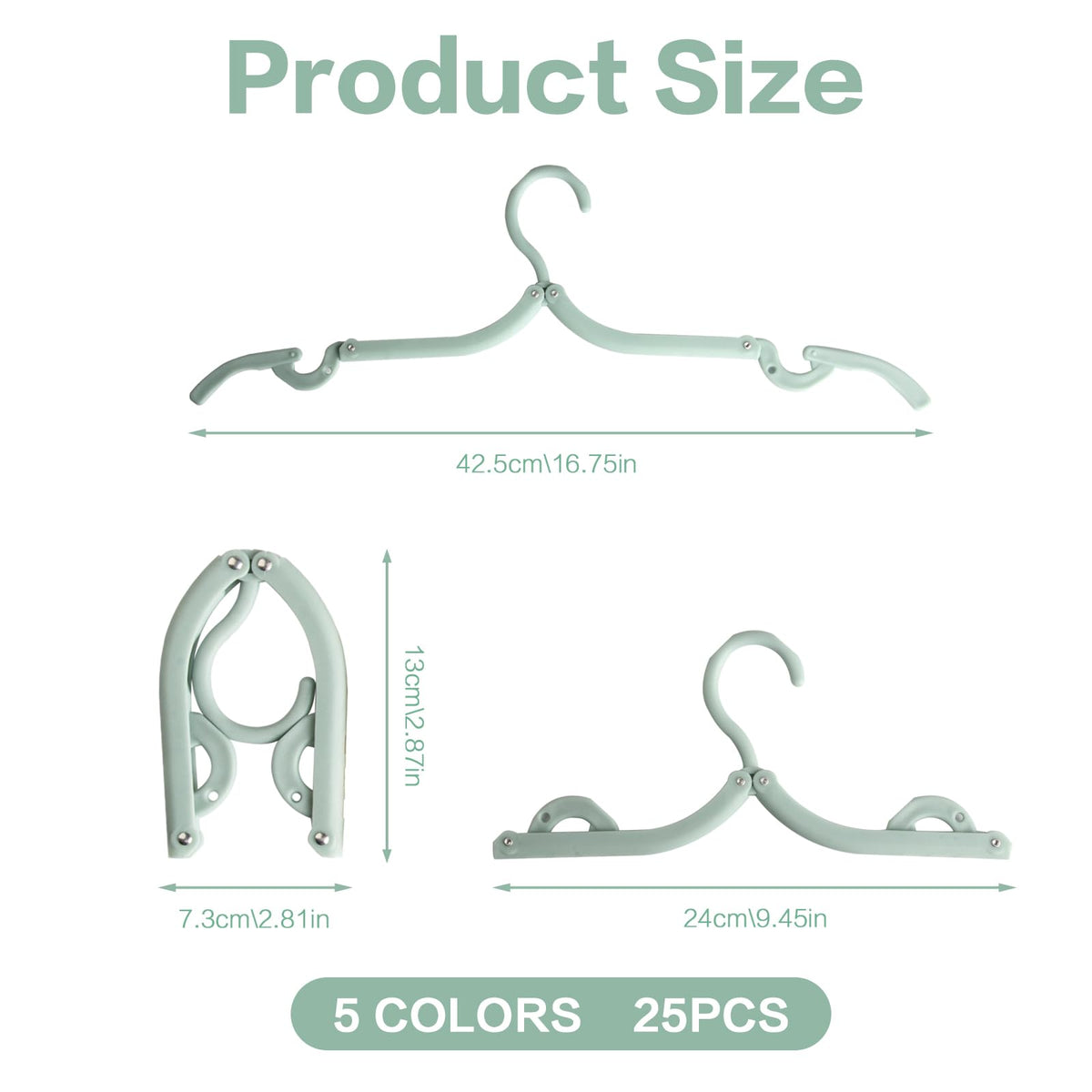 25 Pcs Travel Coat Hangers Adults, Portable Travel HangersPlastic Folding Coat Hangers for Travelling Home Camping Hotel Cruise Holiday Essentials