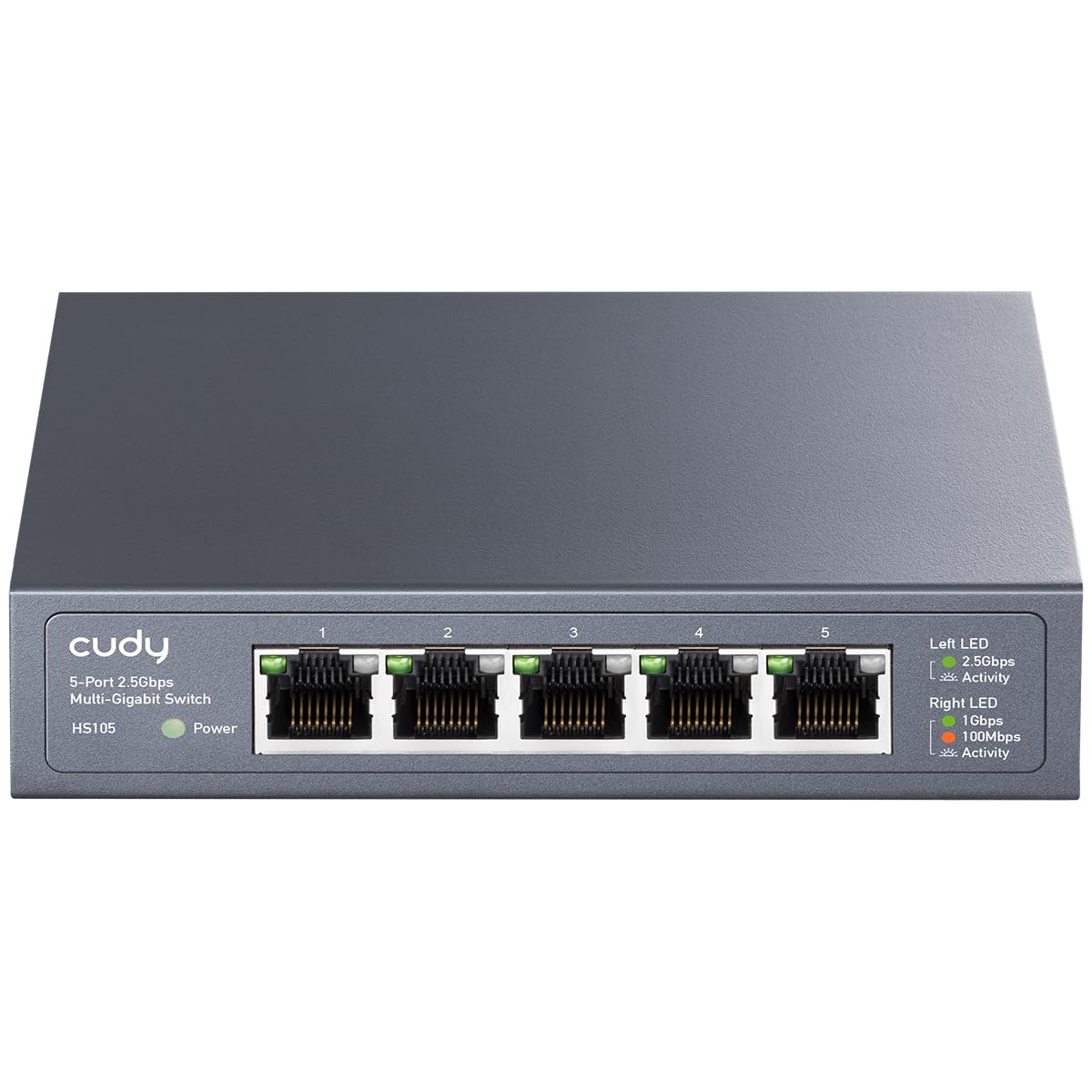 Cudy 5-Port Multi-Gigabit Ethernet Switch, 5 2.5Gbps Ethernet RJ45 Ports, Full 2.5Gbps Ports, Loop Detection, 802.3az Energy saving, Desktop or Wall