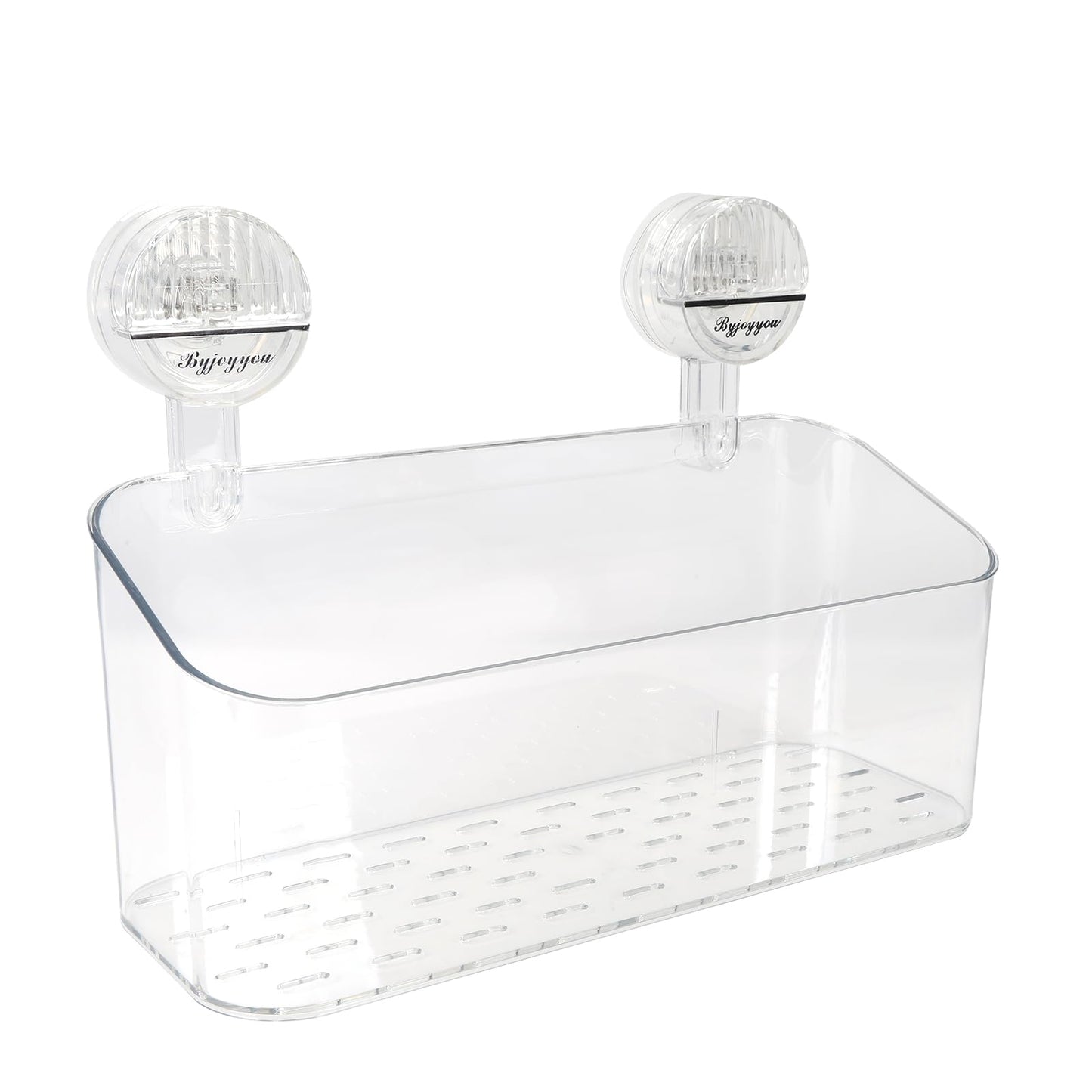 Gzsekken Bathroom Caddy Shelf, Plastic Shower Caddy Suction Cup Self-Adhesive No Drilling Clear Shower Toiletries Organiser Wall Storage Holder for