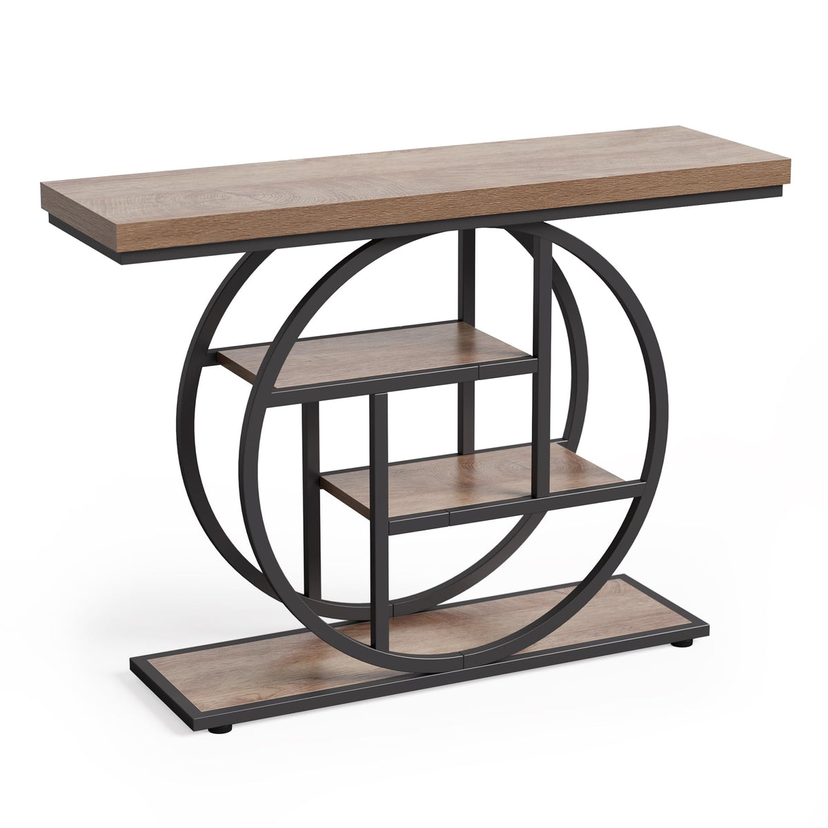 LITTLE TREE Console Table, 4-Tier Entryway Table Behind Couch Table, 41.3-Inch Farmhouse Sofa Table for Living Room, Foyer Hallway Table for Entrance