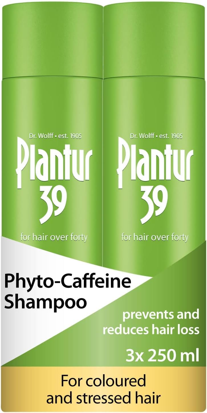 Plantur 39 Caffeine Shampoo Prevents and Reduces Hair Loss 2x 250ml | For Couloured and Stressed Hair | Unique Galenic Formula Supports Hair Growth |