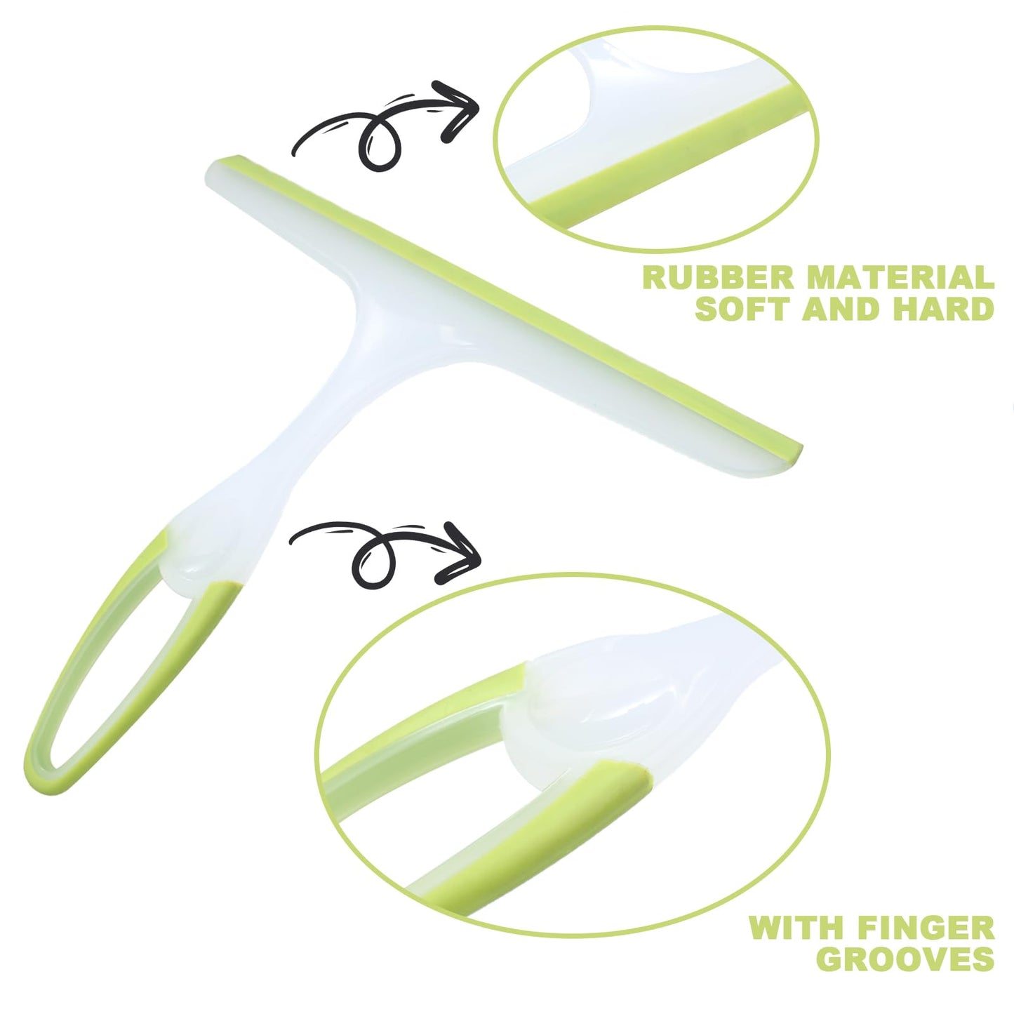 1 Piece Shower Squeegee,Window Squeegee,Shower Cleaner (Green)