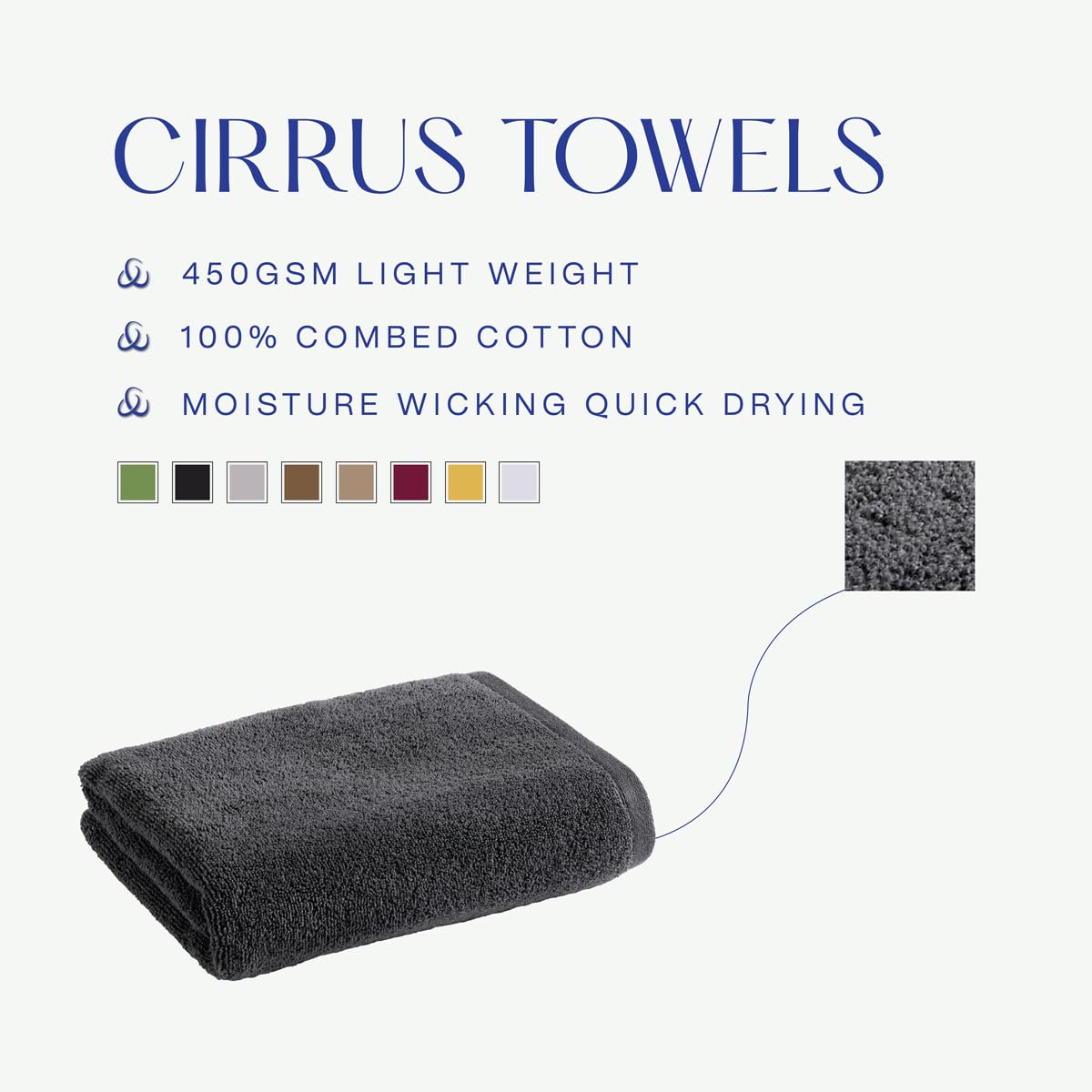 Christy Cirrus Lightweight Bath Towels | Set of 2 | Quick Dry | Super Soft and Fluffy | Lightweight Bathroom Shower Towels | 100% Cotton