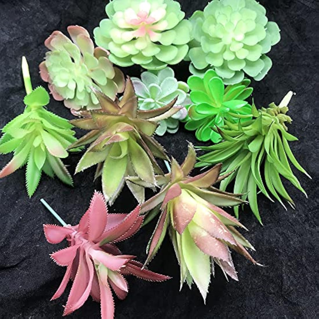 NA Woohome Fake Artificial Succulent Plants, 15 PCS Assorted Artificial Succulent Realistic Succulents Pick Bouquet String of Succulent Faux Succulents Floral Arrangement