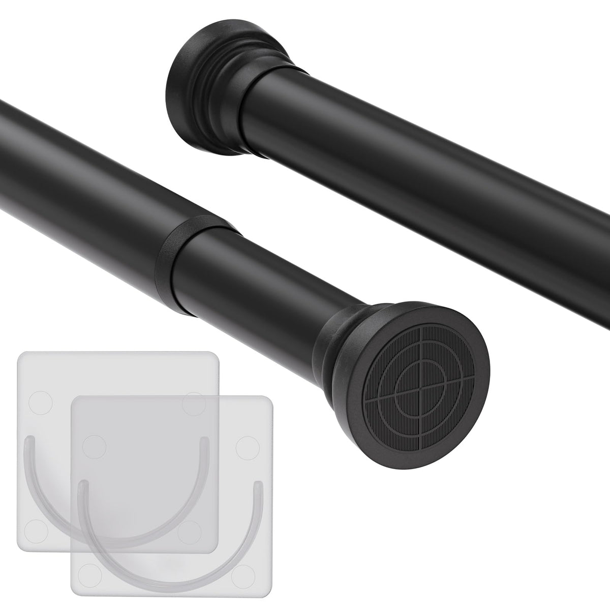 GOOWIN Shower Curtain Pole,80-127 cm Extendable Shower Curtain Pole,Non-Slip Shower Curtain Rod No Driling & Rust-Resistance Metal Spring Tension Rod
