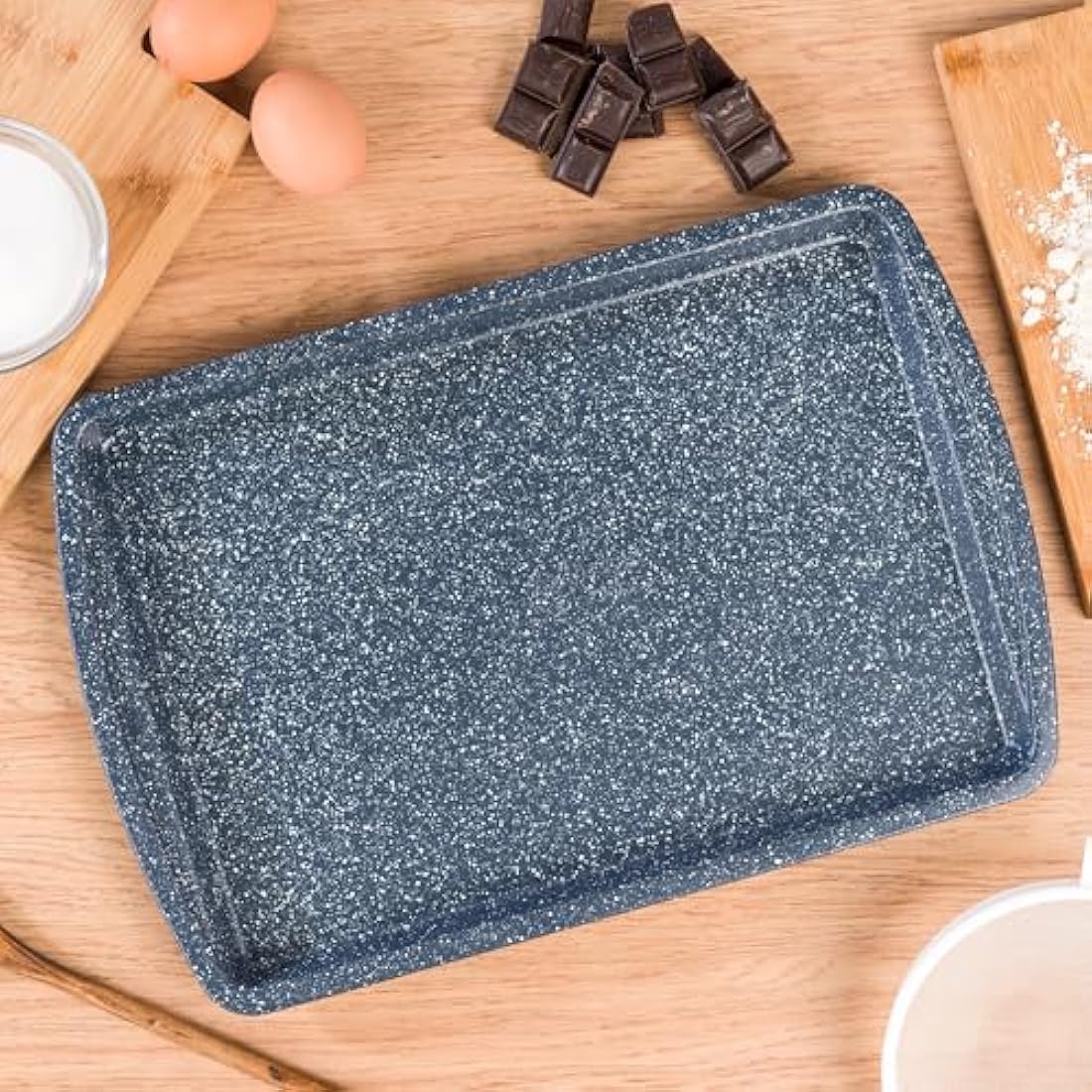 Russell Hobbs COMBO-5437 Nightfall Stone Non-Stick 6-Piece Bakeware Set – Includes Pizza Tray, Baking Tray, Roaster, Loaf Pan and Baking Tins, Durable Carbon Steel Ovenware, Oven Safe Up to 220°C
