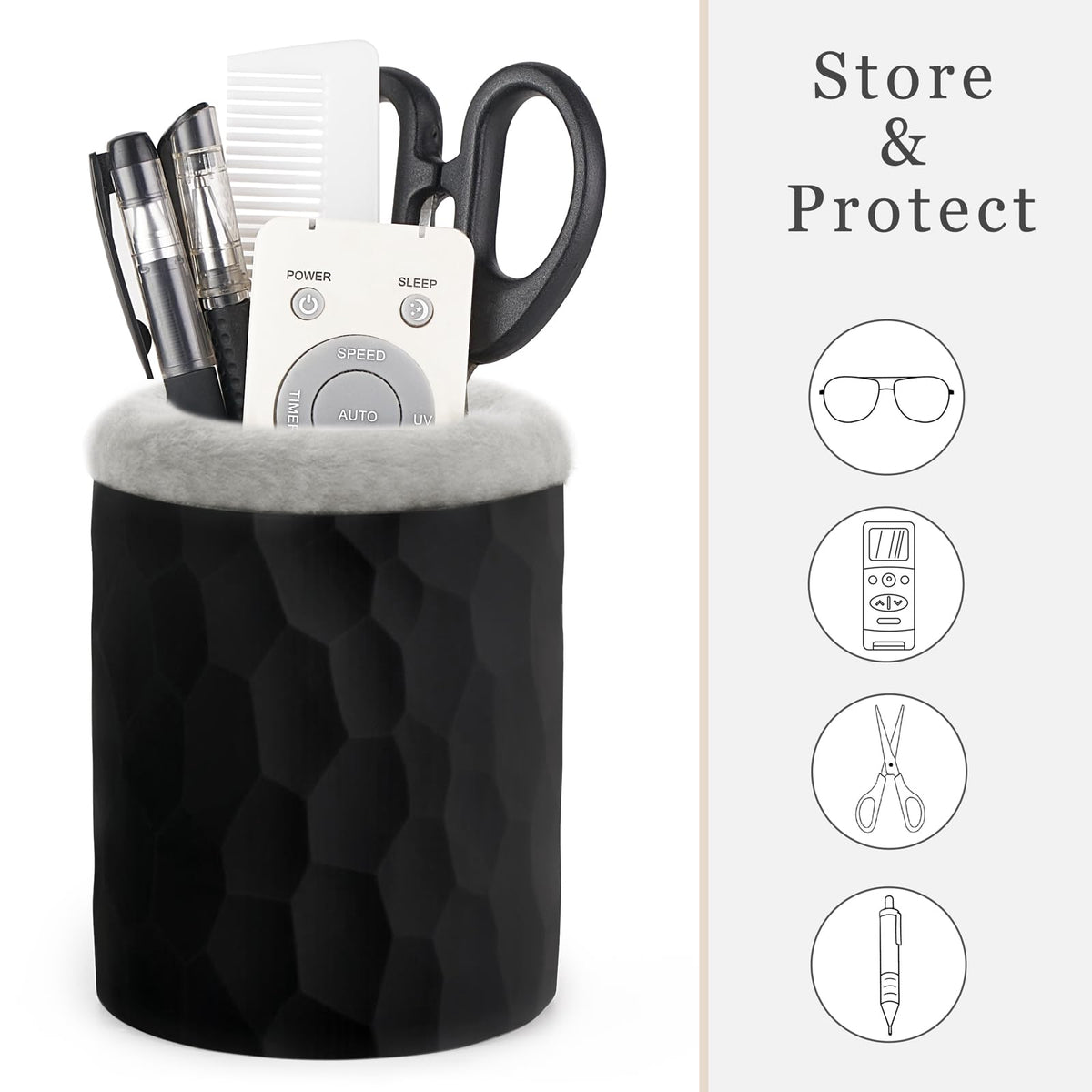 Mkono Plush Lined Eyeglasses Holder Protective Glasses Holder Stand Case Anti-scratch Glasses Storage Organizer for Table, Desk, Nightstand, Office