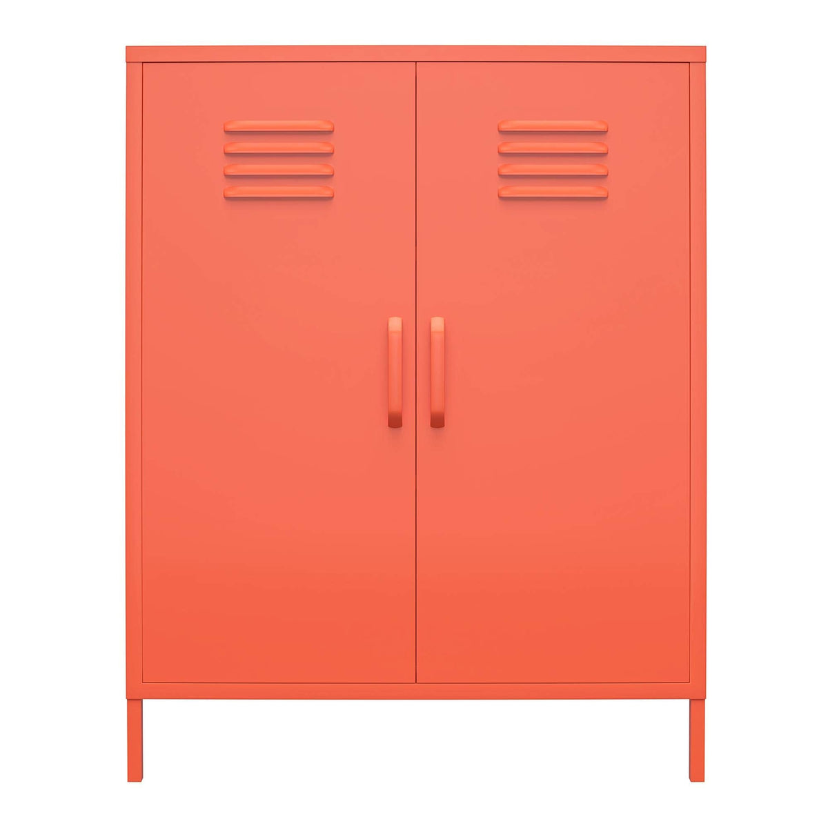 DHP Furniture Cache 2 Door Metal Locker Storage Cabinet Orange