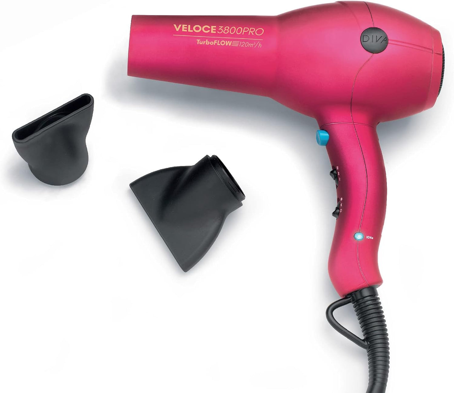 Diva Pro Styling Veloce 3800 Pro Hair Dryer 2200W, Used- very good, open, scruffy box