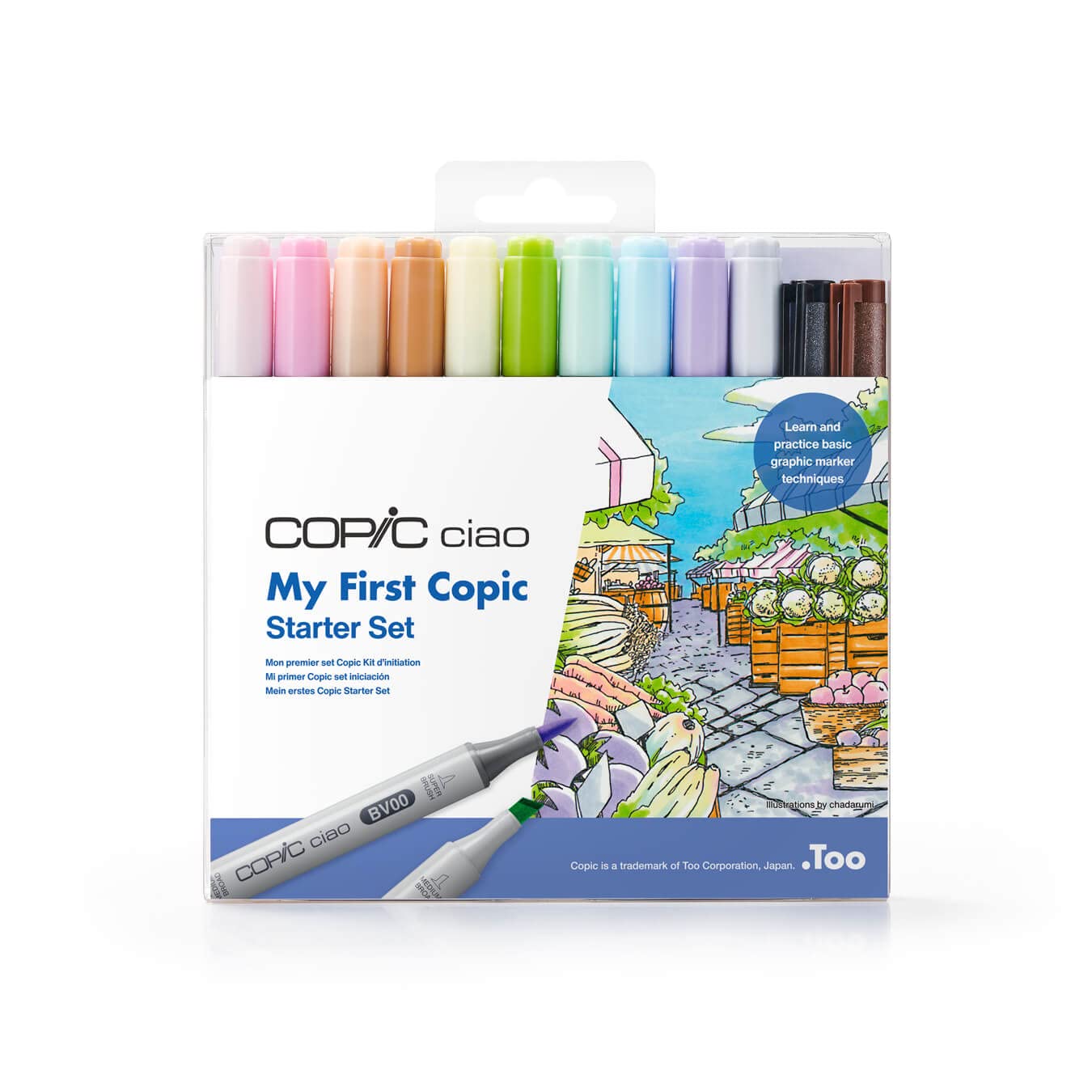 Copic Ciao Coloured Marker Pen - Set of 12 My First Starter, For Art & Crafts, Colouring, Graphics, Highlighter, Design, Anime, Professional &