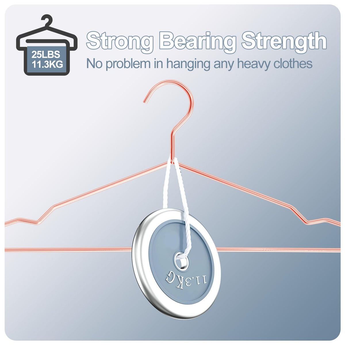 SPECILITE 42cm Rose Gold Metal Hangers Bulk 30 Pack with Notches for Standard Size Coats, Shirts, Suits, Pants, Heavy Duty,Space Saving