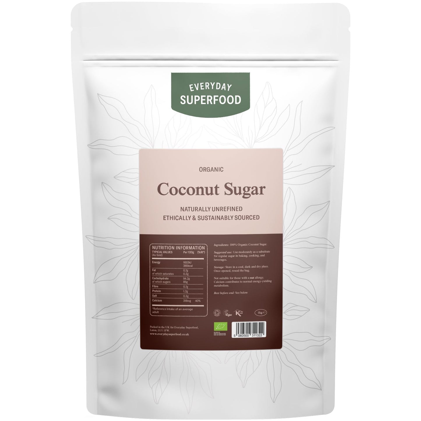 Everyday Superfood Organic Coconut Sugar 900g | Ethically-Sourced | No Fillers | Coconut Palm Sugar