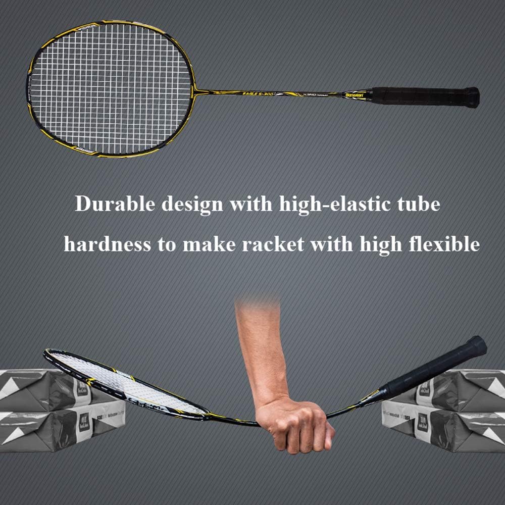 Senston Badminton Set S300 Graphite Full-Carbon Badminton Rackets With Carry Case, 2 Badminton Rackets 1Tube Shuttlecocks and 2 Overgrips