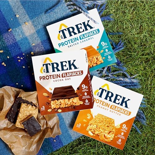 JB's Trek High Protein Flapjack Salted Caramel - Gluten Free - Plant Based - Vegan Snack - 50g X 36 Bars