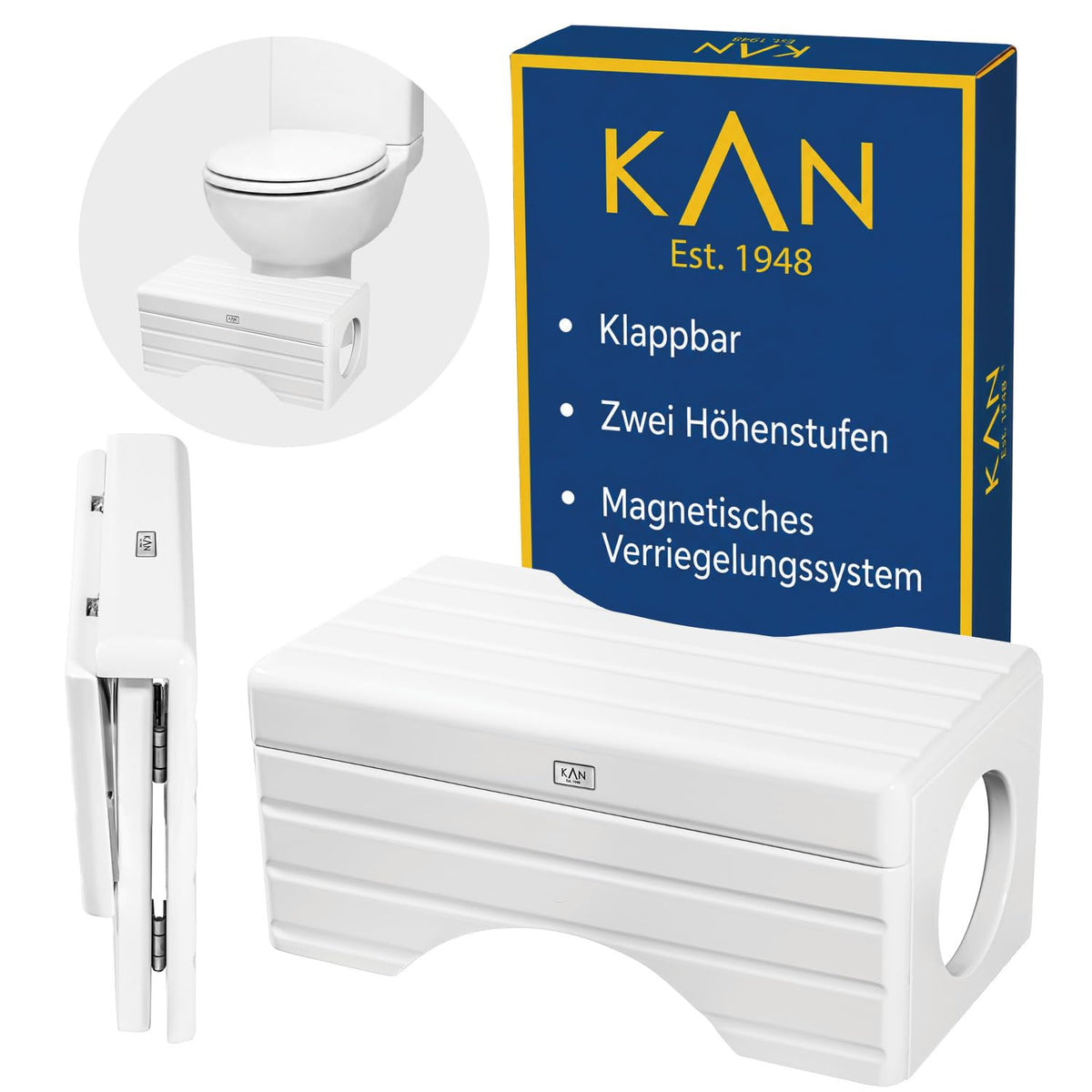 KAN Loki Toilet Stool for Adults - Wooden Toilet Stool - Bathroom Stool - Toilet Stool - Toilet Stool - Foldable Toilet Stool - Toilet Stool Adult