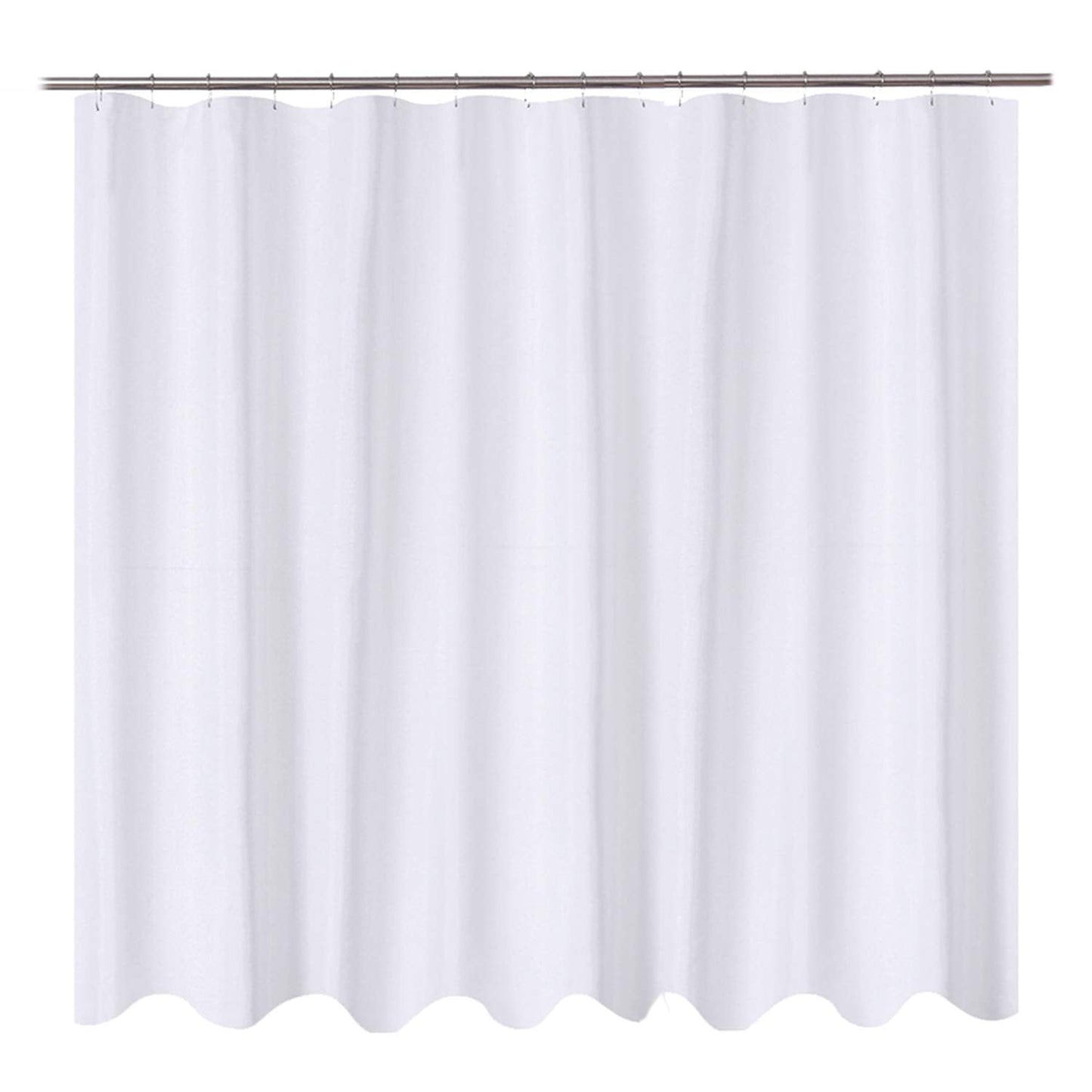 N&Y HOME Fabric Shower Curtain Liner 96 x 78 inch XL Size, Hotel Quality, Washable, Water Repellent, White Bathroom Curtains with Grommets, 96x78