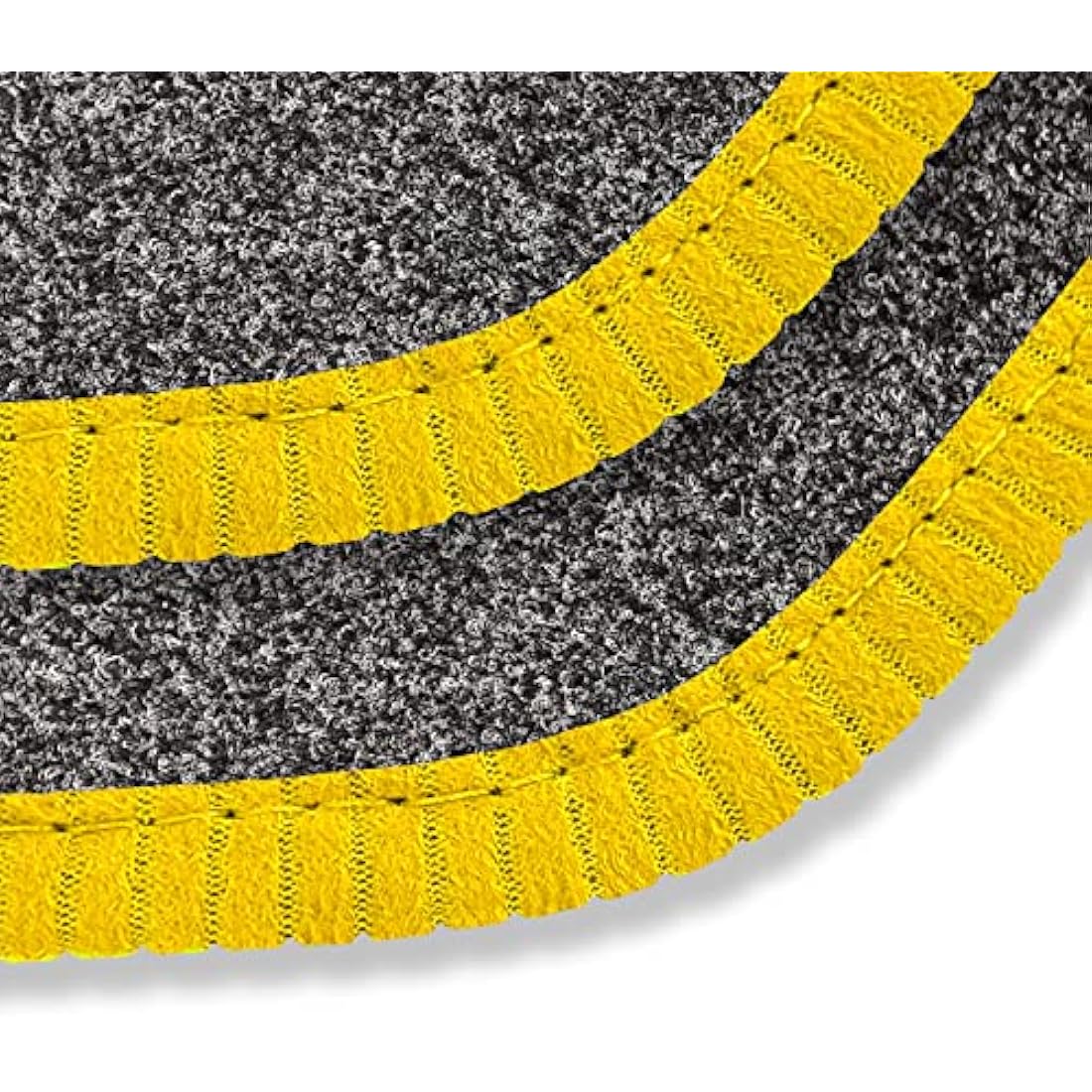 Car Mats FOR Vauxhall Grandland X 2017+ Anthracite Carpet & Yellow Ribbed Trim & Yellow Rectangle Heel Pad [SAPP-2230]
