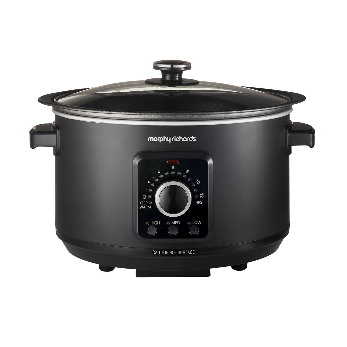Morphy Richards 3.5L Easy Time Slow Cooker, Automatic Heat Settings, Keep Warm Mode, Hob Proof, Countdown Indicator, Dishwasher Safe Pot, Matte Black,