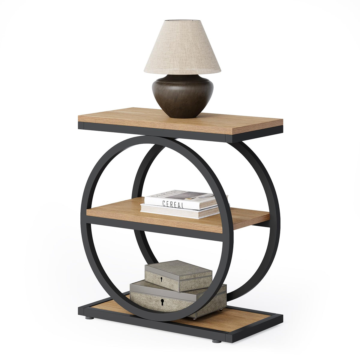 LITTLE TREE 3-Tier End Table, Side Table with Storage Shelves, Small Sofa Side Table for Living Room